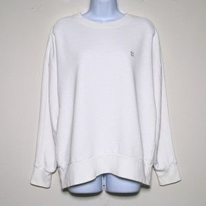 SWEATY BETTY - SB6180 White 100% Cotton Essentials Sweatshirt - Women's Medium